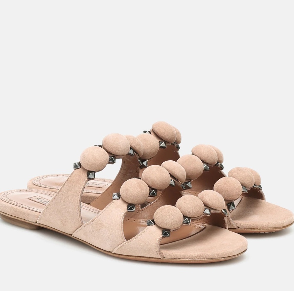 Alaia La Bombe Suede Flats size 38 in Nude - Picture 7 of 12